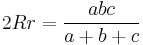 2Rr = \frac{abc}{a+b+c}