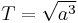 T = \sqrt{a^3}