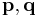 \mathbf{p}, \mathbf{q}