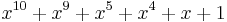 x^{10} + x^9 + x^5 + x^4 + x + 1