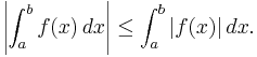 \left| \int_a^b f(x) \, dx \right| \leq \int_a^b | f(x) | \, dx. 