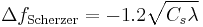 \Delta f_\text{Scherzer}=-1.2\sqrt{C_s\lambda}\,