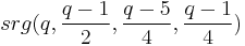 srg(q,\frac{q-1}{2},\frac{q-5}{4},\frac{q-1}{4})