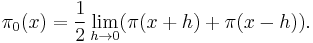 \pi_0(x) = \frac{1}{2} \lim_{h\to 0} (\pi(x%2Bh) %2B \pi(x-h)).