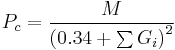 P_c=\frac{M}{\left(0.34%2B\sum G_i\right)^2}