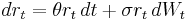 dr_t = \theta r_t\,dt %2B \sigma r_t\,dW_t