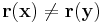 \mathbf{r(x)} \neq \mathbf{r(y)}