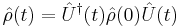 \hat{\rho}(t)=\hat{U}^{\dagger}(t)\hat{\rho}(0)\hat{U}(t)