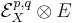 \mathcal E_X^{p,q}\otimes E