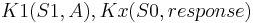 K1(S1, A), Kx (S0, response)