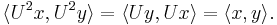 \langle U^2x, U^2y \rangle = \langle Uy, Ux \rangle = \langle x, y \rangle .