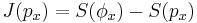 J(p_x) = S(\phi_x) - S(p_x)\,