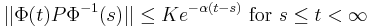 || \Phi(t) P \Phi^{-1}(s) || \le Ke^{-\alpha(t - s)}\mbox{ for }s \le t < \infty