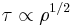 \tau \propto \rho^{1/2}