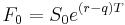 F_0 = S_0 e^{(r-q)T}