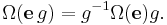 \Omega(\mathbf e\, g) = g^{-1}\Omega(\mathbf e)g.