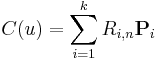 C(u)=\sum_{i=1}^k R_{i,n}\bold{P}_i