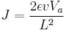 J=\frac{2{\epsilon}{v}{V_a}}{{L}^2}