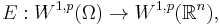  E: W^{1,p}(\Omega)\rightarrow W^{1,p}(\mathbb{R}^n),