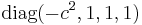 \text{diag}(-c^2,1,1,1)