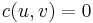 \ c(u, v) = 0