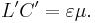 \displaystyle L'C'={\varepsilon \mu}.