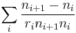 \sum_i \frac{n_{i%2B1} - n_i}{r_i n_{i%2B1}  n_i}
