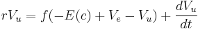 r V_u = f(-E(c)%2BV_e-V_u)%2B\frac {dV_u} {dt}