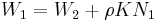 W_1 = W_2 %2B \rho K N_1