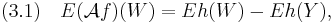 
(3.1)\quad
E(\mathcal{A}f)(W)=E h(W) - Eh(Y),
