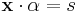 \mathbf{x}\cdot\alpha = s