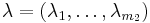 \lambda=(\lambda_1,\ldots,\lambda_{m_2})