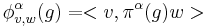 \phi^\alpha_{v,w}(g)=<v,\pi^\alpha(g)w> 