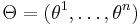 {\Theta}=(\theta^1,\dots,\theta^n)