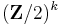 (\mathbf{Z}/2)^k