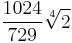 \frac{1024}{729} \sqrt[4]{2}