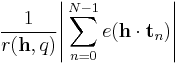 \frac 1{r(\mathbf{h},q)} \Bigg| \sum_{n=0}^{N-1} e(\mathbf{h}\cdot \mathbf{t}_n)\Bigg|