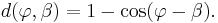 d(\varphi,\beta) = 1-\cos(\varphi-\beta).