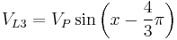 V_{L3}=V_P\sin \left(x-\frac{4}{3} \pi\right)