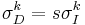 \sigma_D^{k} = s \sigma_I^{k}