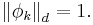 \left\|\phi_k\right\|_d=1.