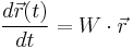 \frac {d \vec r(t)} {dt} = W \cdot \vec{r}