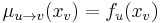 \mu_{u \to v} (x_v) = f_u(x_v)