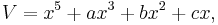 V = x^5 %2B ax^3 %2B bx^2 %2B cx,