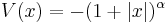  V(x) = -(1%2B|x|)^\alpha