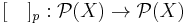 [\quad]_p:\mathcal{P}(X) \to \mathcal{P}(X)