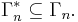 \Gamma^*_n \subseteq \Gamma_n.