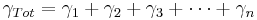 \gamma_{Tot}=\gamma_1 %2B \gamma_2 %2B \gamma_3 %2B \cdots %2B \gamma_n