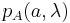 p_A(a, \lambda)