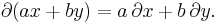 \partial (ax%2Bby) = a\,\partial x %2B b\,\partial y.